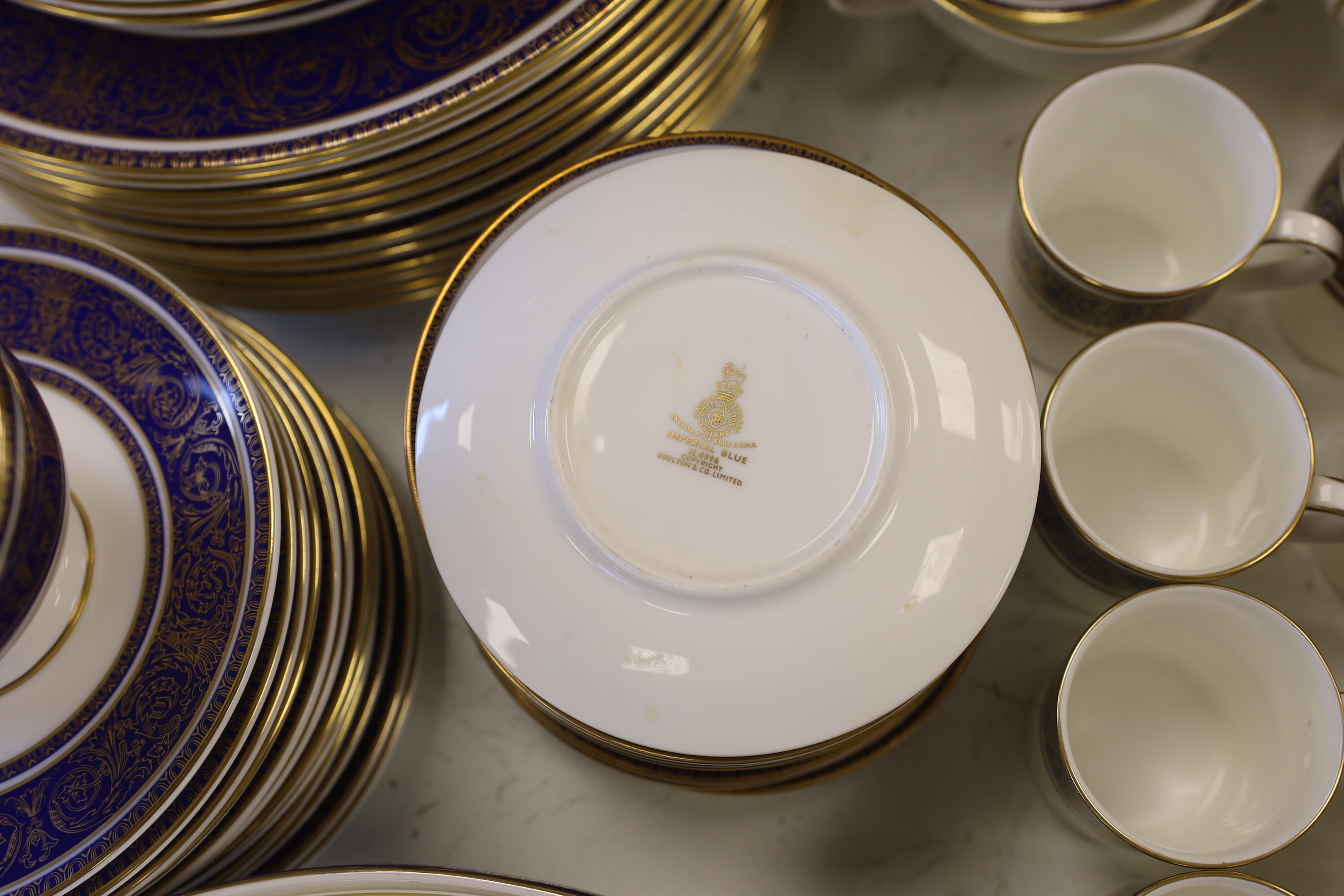 A Royal Doulton ‘Imperial Blue’ dinner and coffee service